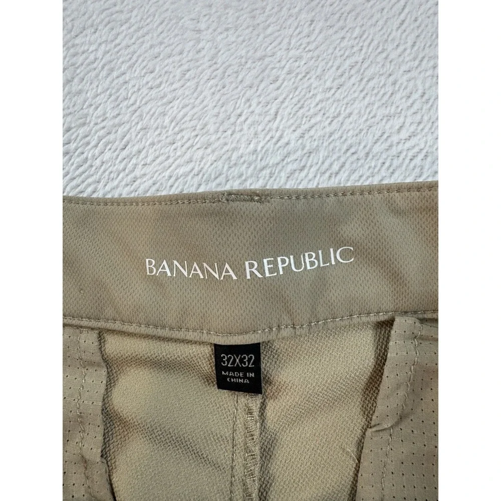 BANANA REPUBLIC Pant Men 32x32 Tapered Performance Stretch Chino Mid Rise‎ Beige